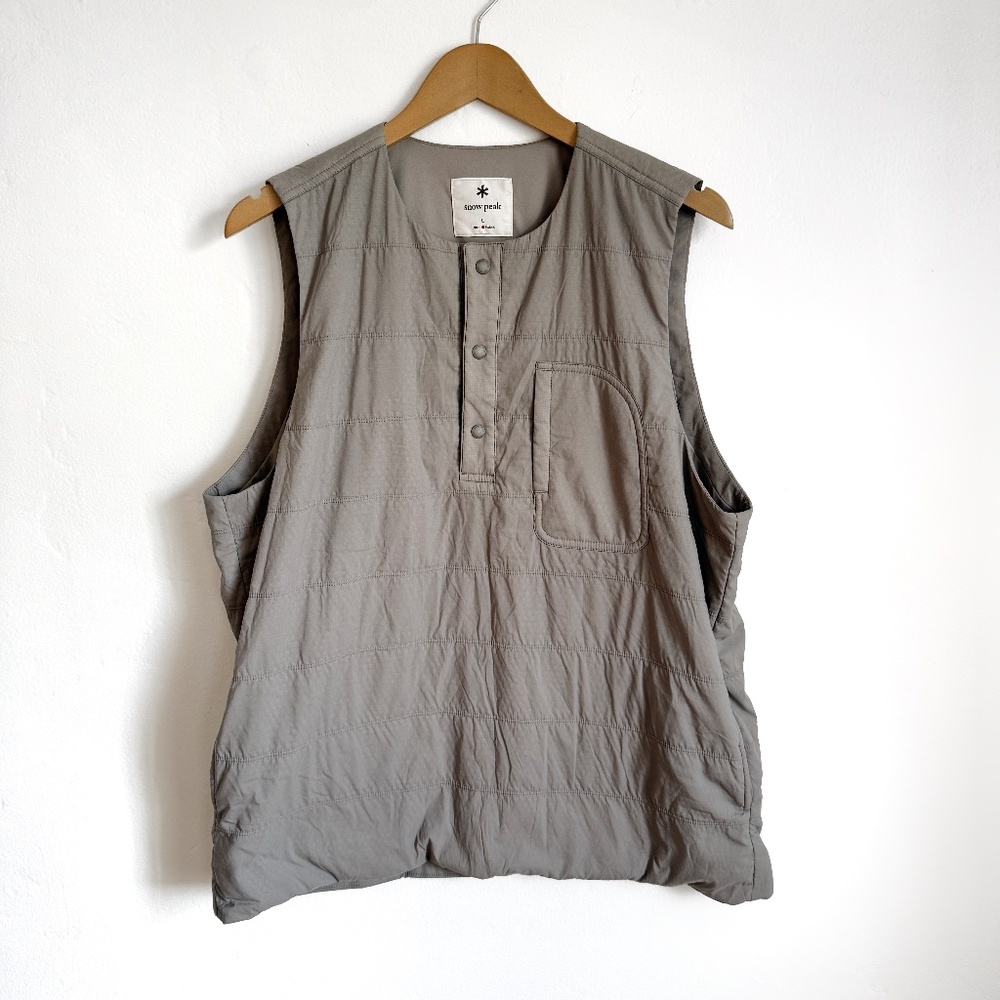 Snow Peak Polartec Quilted Vest Mens L Gray Japan Outdoor Techwear‎